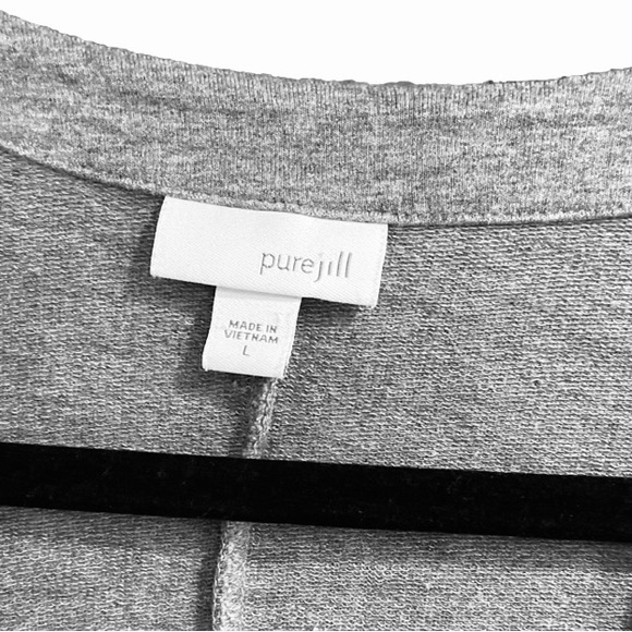 J.Jill Purejill Heathered Gray Single Button Long Cardigan Size L - Picture 4 of 7